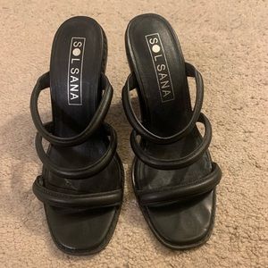 Sol Sana Black High heel slip on Sandals